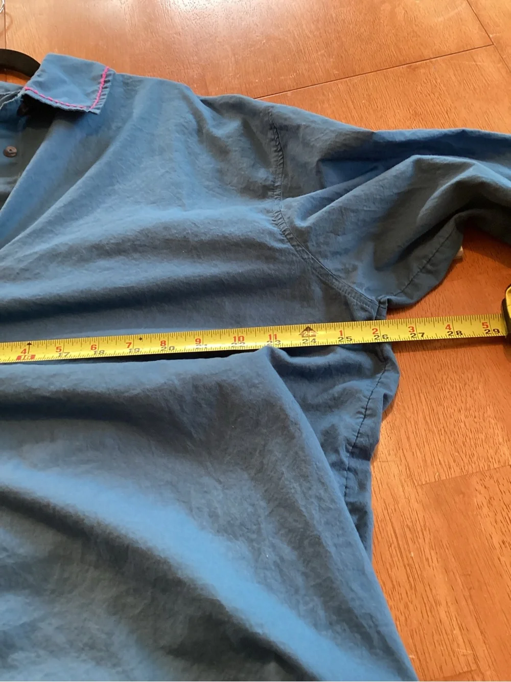 NATURAL LIFE Size Large Lesli Blue Shirt Dress Star Elbow Patch - L/XL - Picture 9 of 10